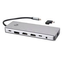 Адаптер TypeC -->(2HDMI+DP)4K*60Hz+3USB3.0+TC+USB2.0+RJ45+SD+TF+PD+audio+TCадаптер, VCOM <4706> VCOM Адаптер iOpen USB 3.1 Type-C M/HDMI+USB 2.0 Type-AF+3 x USB 3.0+RJ45+TF+SD+DisplayPort+USB Type-C+mini jack 3.5 (CU4706)