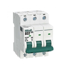 Выключатель автоматический модульный 3п D 32А 6кА ВА-103 DEKraft 12372DEK