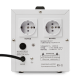 Стабилизатор POWERMAN AVS 2000D, ступенчатый регулятор, цифровые индикаторы уровней напряжения, 2000ВА, 140-260В, максимальный входной ток 12А, 2 евророзетки, IP-20, напольный, 200мм х 160мм х 190мм, 4.9 кг. POWERMAN AVS 2000D