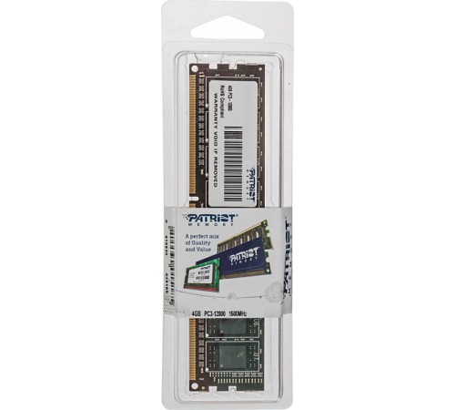 Память DDR3 4Gb 1600MHz Patriot PSD34G16002 RTL RTL PC3-12800 CL11 DIMM 240-pin 1.5В