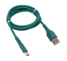 Cablexpert Кабель USB2.0 AM/Type-C, 3А, 18Вт, QC3.0, силиконовый, медь, 1м, зеленый, пакет (CC-USB2S-AMCM-1M-GN)