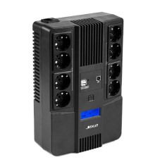 ИБП Бастион SKAT-UPS 800-AID-IN-1x9-8 {Line-interactive, 800/480Вт, LCD-дисплей, USB/ RJ-45, АКБ 1х 9Ач, сверху ЕВРО 4+4, МПТ} (8933)