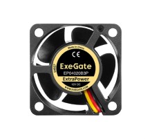 Exegate EX297017RUS Вентилятор 12В DC ExeGate ExtraPower EP04020B3P (40x40x20 мм, 2-Ball (двойной шарикоподшипник), 3pin, 7000RPM, 32dBA)