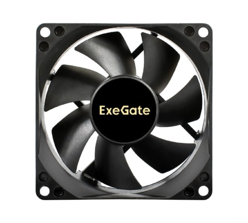 Exegate EX297043RUS Вентилятор 12В DC ExeGate ExtraSilent ES08025S3P (80x80x25 мм, Sleeve bearing (подшипник скольжения), 3pin, 2100RPM, 21dBA)