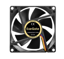Exegate EX297045RUS Вентилятор 12В DC ExeGate EX08025S4P-PWM (80x80x25 мм, Sleeve bearing (подшипник скольжения), 4pin, PWM, 0-2300 RPM, 0-23dBA)