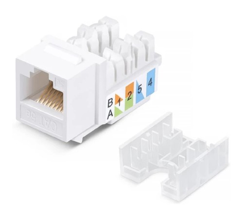 Exegate EX297343RUS Модуль-вставка Keystone Jack RJ-45 ExeGate KJ-8P8C-U-C5e-180-TL (Кат.5e, неэкранированная, 180 градусов, IDC Toolless (без инструмента))