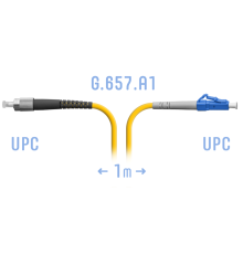 Патчкорд оптический LC/UPC-FC/UPC SM G.657.A1 1 метр