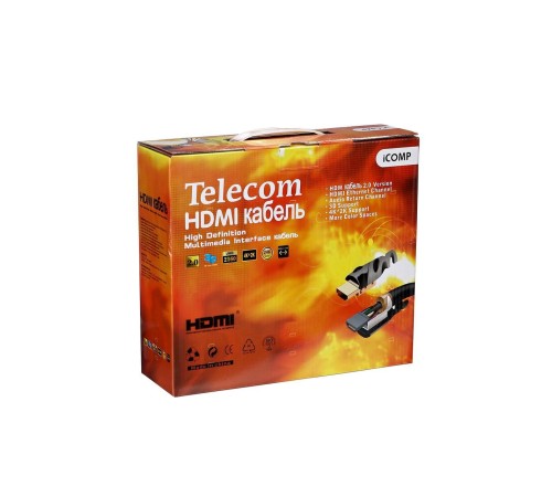 Кабель HDMI-19M --- HDMI-19M ver 2.0+3D/Ethernet,2 фильтра 15m Telecom <TCG200F-15M> VCOM Telecom HDMI (m) - HDMI (m) 15м (TCG200F-15M)