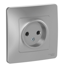 Systeme electric BLNRS000013 BLANCA С/У РОЗЕТКА без заземления без шторок 16А, 250В, АЛЮМИНИЙ