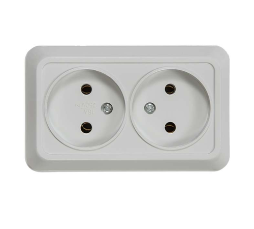 Розетка 2-м ОП Bolleto 7102 16А IP20 бел. ASD / IN HOME 4680005959822