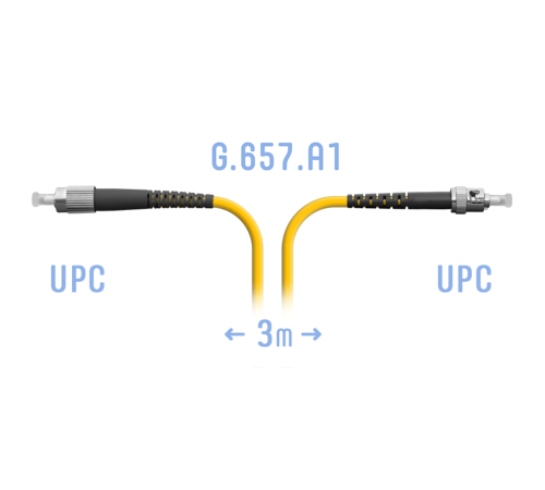 Патчкорд оптический FC/UPC-ST/UPC SM G.657.A1 3 метра