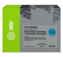 Картридж струйный Cactus CS-C9362 №132 черный (7мл) для HP DJ 5443/D4163/DJ 6215/PS 2573/C3183/D5163/PSC 1513