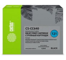Картридж струйный Cactus CS-CC640 №121 черный (6мл) для HP DJ D1663/D2563/D2663/D5563/F2423/F2483/F2493/F4213/F4275/F4283/F4583/PS C4683/C4783