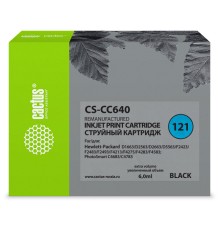 Картридж струйный Cactus CS-CC640 №121 черный (6мл) для HP DJ D1663/D2563/D2663/D5563/F2423/F2483/F2493/F4213/F4275/F4283/F4583/PS C4683/C4783
