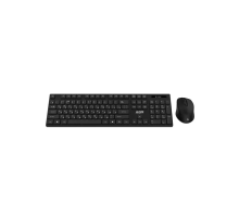 Клавиатура и мышь ABR KW814 черный, интерфейс USB, беспроводной, 2.4G, RU/EN