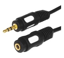 Шнур Стерео 3,5 мм гнездо - Стерео 3,5 мм штекер, длина 1,5 метра (GOLD) REXANT