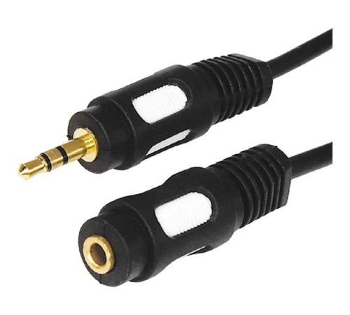 Шнур Стерео 3,5 мм гнездо - Стерео 3,5 мм штекер, длина 1,5 метра (GOLD) REXANT