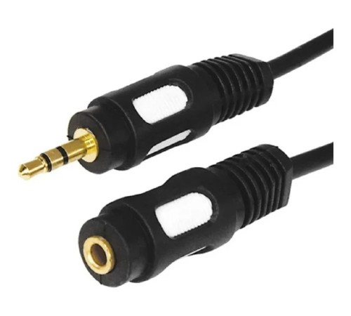 Шнур Стерео 3,5 мм гнездо - Стерео 3,5 мм штекер, длина 5 метров (GOLD) REXANT