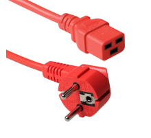 Кабель питания EU-Schuko/IEC320-C19, 220B, 16А, 1.8м, красный