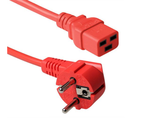 Кабель питания EU-Schuko/IEC320-C19, 220B, 16А, 1.8м, красный Кабель питания EU-Schuko/IEC320-C19, 220B, 16А, 1.8м, красный