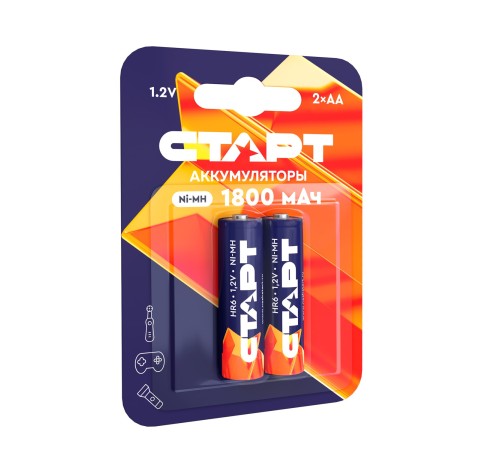 Аккумулятор СТАРТ Ni-MH  HR6 AA 1800mAh BL2 Аккумулятор СТАРТ Ni-MH HR6 AA 1800mAh BL2 (4610116221020)