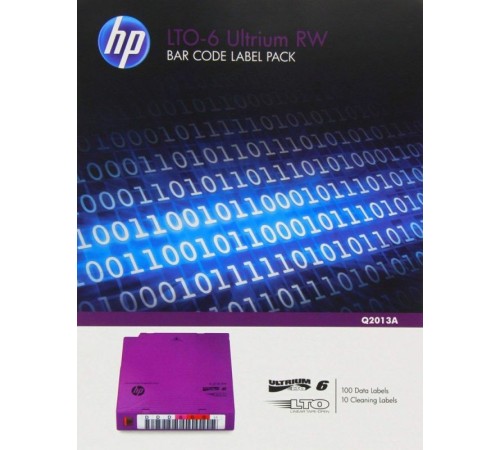 Наклейка HPE LTO-6 Ultrium RW Bar Code Pack (Q2013A)
