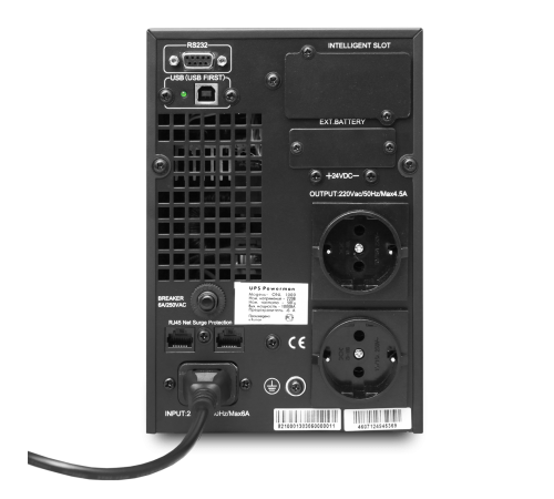 ИБП POWERMAN Online 1000, LCD, двойного преобразования, 1000ВА, 900Вт, 2 евророзетки с резервным питанием, USB, RS232, слот SNMP, разъем EPO, батарея 12В 9Ач 2 шт., 215 х 315 х 365 мм., 10.7 кг. (POWERMAN Online 1000) ИБП POWERMAN Online 1000, LCD, двойного преобразования, 1000ВА, 900Вт, 2 евророзетки с резервным питанием, USB, RS232, слот SNMP, разъем EPO, батарея 12В 9Ач 2 шт., 215 х 315 х 365 мм., 10.7 кг. (POWERMAN Online 1000)