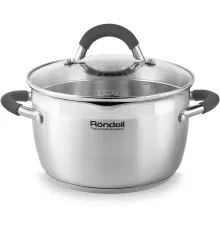 Кастрюля Rondell Flamme RDS-025 5.7л. d=24см (с крышкой) серебристый