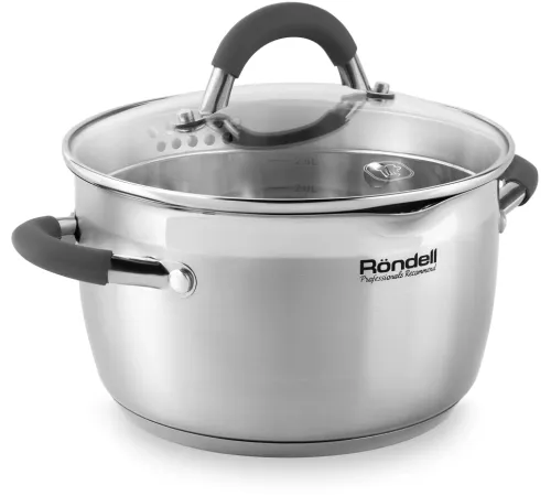 Кастрюля Rondell Flamme RDS-023 2.3л. d=18см (с крышкой) стальной Кастрюля Rondell Flamme RDS-023 2.3л. d=18см (с крышкой) стальной