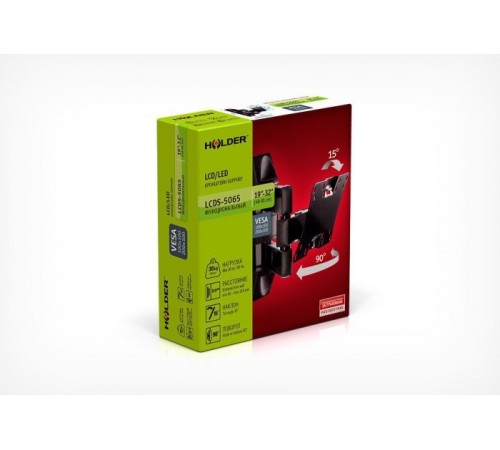 Кронштейн для телевизора Holder LCDS-5065 черный 19"-32" макс.30кг настенный поворот и наклон