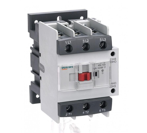 Контактор КМ-103 95А кат. 220В AC 1НО+1НЗ AC-3 DEKraft 22148DEK