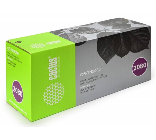 Картридж лазерный Cactus CS-TN2080 TN-2080 черный (700стр.) для Brother HL-2130R/DCP-7055R