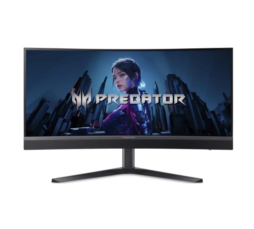 Монитор 34" Acer Predator X34V3bmiiphuzx VA 3440x1440, 180 Гц, 1 мс, 21:9, 1000 кд/м2, 2хHDMI, 1хDP, USB-C, изогнутый, выход на наушники, черный
