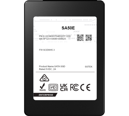Накопитель SSD PHISON SA50E 480GB SATA 2.5" 3D TLC R530/W500MB/s (98/77 KIOPS) 3DWPD SSD Enterprise Solid State Drive, 1 year, OEM
