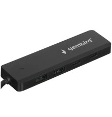 Разветвитель USB3.1 Gembird UHB-C425, 2xUSB, 2xType-C, с доп.питанием (порт Type-C), кабель Type-C 19см