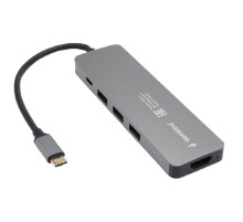Док-станция Type-C Gembird UHB-D1, 5в1: 3хUSB3.1, Type-C PD100W, HDMI, кабель 17см, алюминий