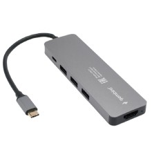 Док-станция Type-C Gembird UHB-D1, 5в1: 3хUSB3.1, Type-C PD100W, HDMI, кабель 17см, алюминий