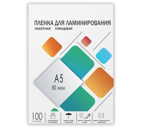 Пленка 154х216 (60 мик) 100 шт. Гелеос Пленка для ламинирования A5, 154х216 (60 мкм) глянцевая 100шт, ГЕЛЕОС [LPA5-60]