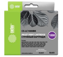 Картридж струйный Cactus CS-LC1000BK черный (22.6мл) для Brother DCP 130C/330С/MFC-240C/5460CN