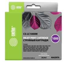 Картридж струйный Cactus CS-LC1000M пурпурный (20мл) для Brother DCP 130C/330С/MFC-240C/5460CN