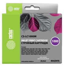 Картридж струйный Cactus CS-LC1000M пурпурный (20мл) для Brother DCP 130C/330С/MFC-240C/5460CN