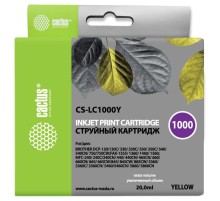Картридж струйный Cactus CS-LC1000Y желтый (20мл) для Brother DCP 130C/330С/MFC-240C/5460CN