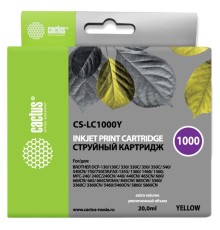 Картридж струйный Cactus CS-LC1000Y желтый (20мл) для Brother DCP 130C/330С/MFC-240C/5460CN