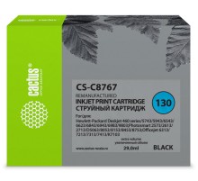 Картридж струйный Cactus CS-C8767 №130 черный (29мл) для HP DJ 5740/5743/5745/5748/5793/5940/5943/6540/6540d/6540dt/6543/6543d/6620/6623/6840/6843/6940/6940dt/6943/6980series/6980dt/6983/6985/9800series/9860/DJ 6310/6310xi/6313/6315/6318