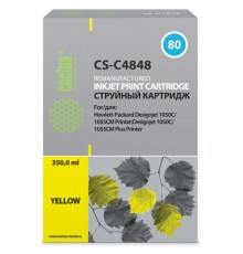 Картридж струйный Cactus CS-C4848 №80 желтый (400мл) для HP DJ 1050C/1055CM/1000