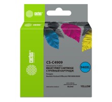 Картридж струйный Cactus CS-C4909 №940XL желтый (30мл) для HP DJ Pro 8000/8500