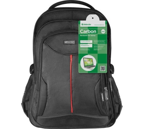 Defender Рюкзак для ноутбука Carbon 15.6" черный, органайзер Defender Carbon 15.6" (26077)
