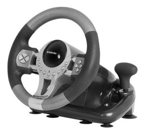 Руль Defender Forsage GTR 12кноп. (с педалями) черный
