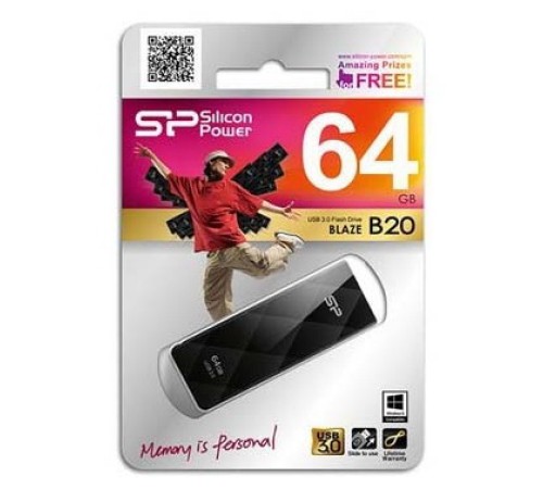 Silicon Power USB Drive 64Gb Blaze B20 SP064GBUF3B20V1K {USB3.0, Black} Silicon Power USB Drive 64Gb Blaze B20 SP064GBUF3B20V1K {USB3.0, Black}