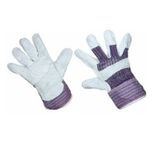 Перчатки спилковые (спилок + х/б ткань), кожевенный спилок класса АВ, материал подкладки 100 % х/б